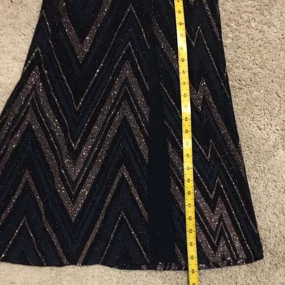 Slinky Sparkly Illusion Neck Side Slit Evening Maxi Costume Dress - Picture 15 of 15